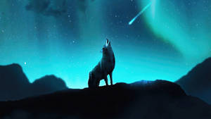 1920x1080 Hd Howling Wolf Aurora Borealis Wallpaper