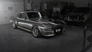 1967 Ford Mustang Hd Grayscale Wallpaper