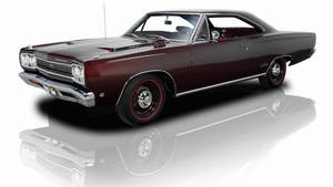 1968 Plymouth Gtx Dark Maroon Color Wallpaper