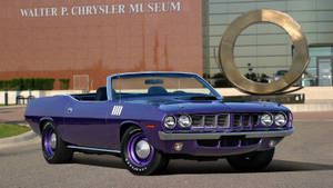 1971 Dark Violet Plymouth Barracuda Convertible Wallpaper