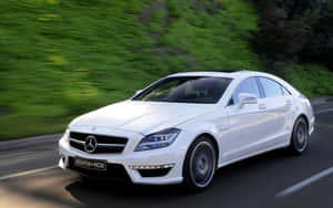 2012 Mercedes Benz Cls White Speeding Car Wallpaper