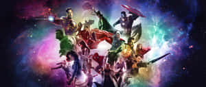 2560 X 1080 Marvel Avengers Vector Art Wallpaper