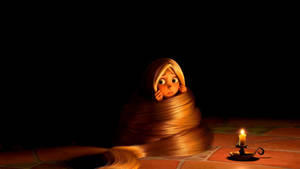 2560x1440 Disney Rapunzel Hiding In Hair Wallpaper