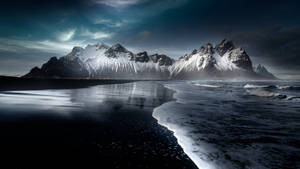 2560x1440 Nature Iceland Snow Beach Wallpaper