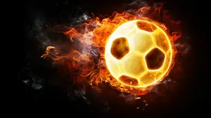 2560x1440 Soccer Ball On Fire Wallpaper
