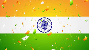 26 January Indian Flag With Confetti Wallpaper