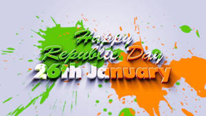 26 January Splattered Orange And Green Design Wallpaper