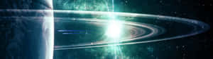 2732 X 768 Planet Rings Wallpaper