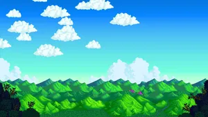 2d Stardew Valley Mountains And Sky Wallpaper