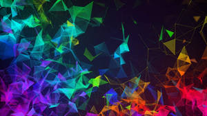 2k Abstract Neon Polygons Wallpaper
