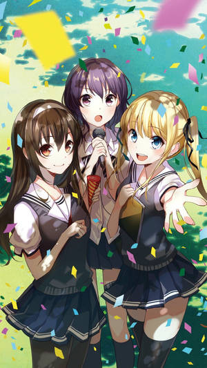 3 Cute Anime Best Friends Wallpaper