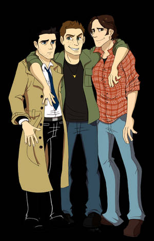 3 Male Best Friends Digital Art Wallpaper
