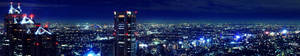 3 Monitor Tokyo Night City Wallpaper