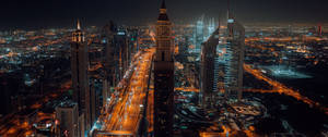 3440x1440 City Dubai Nightscape Wallpaper