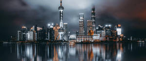 3440x1440 City Of Shanghai Wallpaper