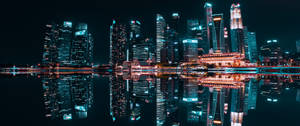 3440x1440 City Of Singapore Nightscape Wallpaper