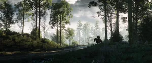 3440x1440 Witcher Geralt By The Forest Stream Wallpaper