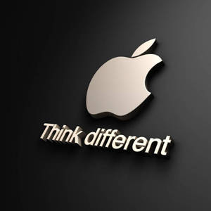 3d Apple Iphone Logo And Slogan Wallpaper
