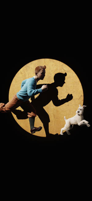 3d Apple Iphone Tintin And Snowy Wallpaper