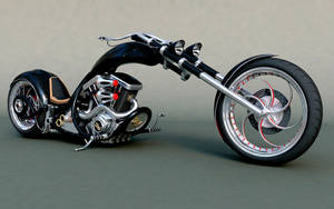3d Art Chopper Motorcycle Wallpaper