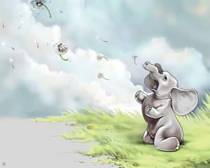 3d Baby Elephant Wallpaper