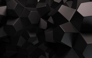 3d Black Hexagons Wallpaper