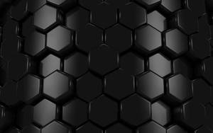 3d Dark Aesthetic Hexagon Black Pattern Wallpaper