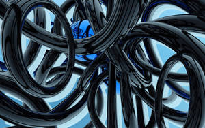 3d Desktop Abstract Thick Black Lines Wallpaper