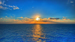 3d Desktop Ocean Sky Sunset Wallpaper