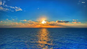 3d Desktop Ocean Sky Sunset Wallpaper
