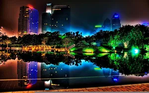 3d Hd Urban And Rural Scape Transition Wallpaper