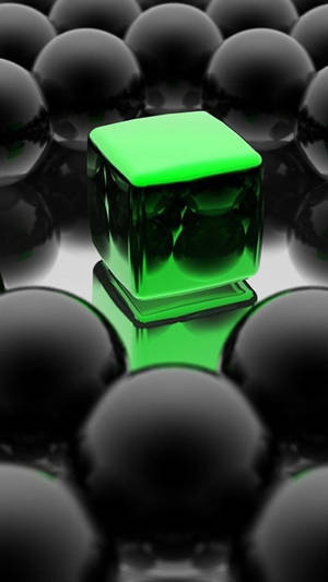 3d Iphone Emerald Green Cube Wallpaper