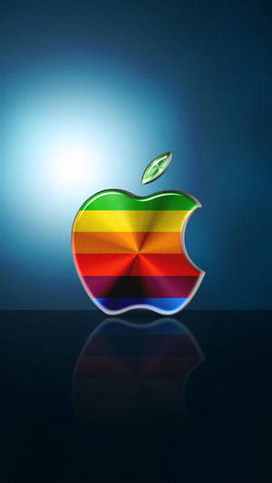 3d Iphone Rainbow Apple Logo Wallpaper