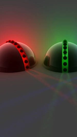 3d Iphone Red And Green Spheres Wallpaper