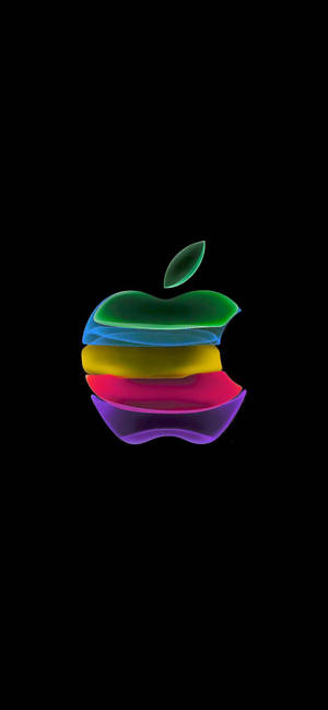 3d Iphone Transparent Rainbow Apple Logo Wallpaper