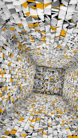 3d Iphone White And Yellow Tiles Wallpaper