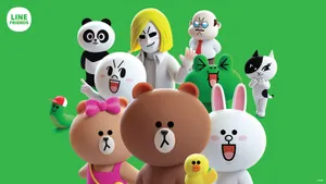 3d Line Friends Wallpaper