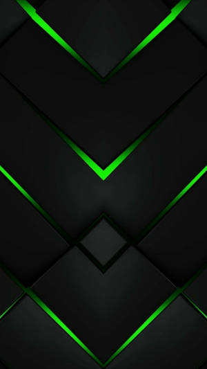 3d Material Neon Green And Black Pattern Wallpaper
