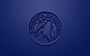 3d Minnesota Timberwolves Logo In Blue Wallpaper