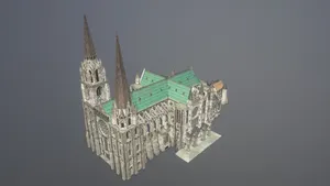 3d Perspective Of Chartres Cathedral Wallpaper