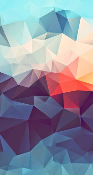3d Phone Colorful Geometric Art Mountains Wallpaper
