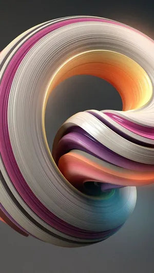 3d Phone Twisted Circular Figure Wallpaper