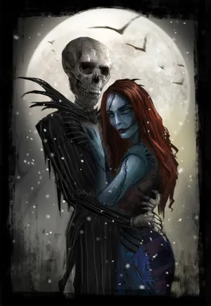 3d Sally And Jack Nightmare Before Christmas Wallpaper