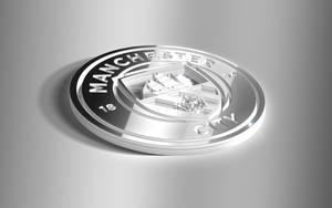 3d Silver Manchester City Logo Wallpaper