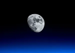 3d Waxing Gibbous Moon In Galaxy Wallpaper