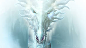 3d White Ice Dragon Wallpaper