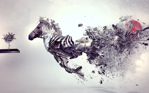3d Zebra Art Wallpaper
