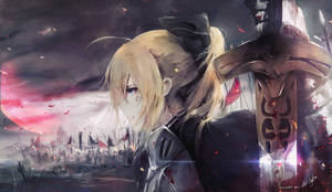 4k Anime Sabre Battlefield Wallpaper