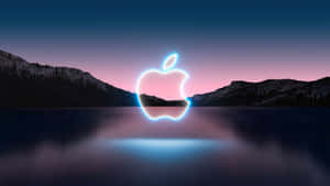 4k Apple With Mountains Wallpaper