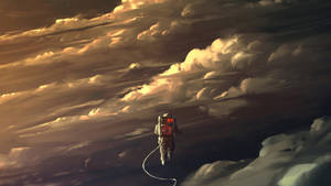 4k Astronaut Floating With Clouds Wallpaper